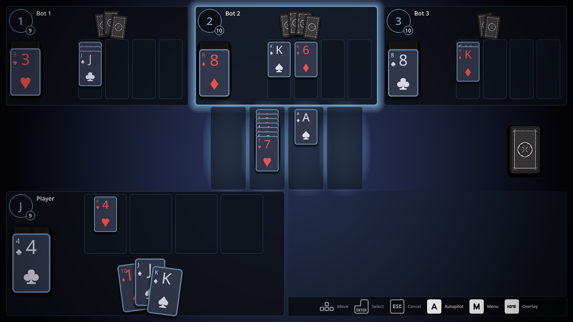 The same game on the Dark table, in navy.