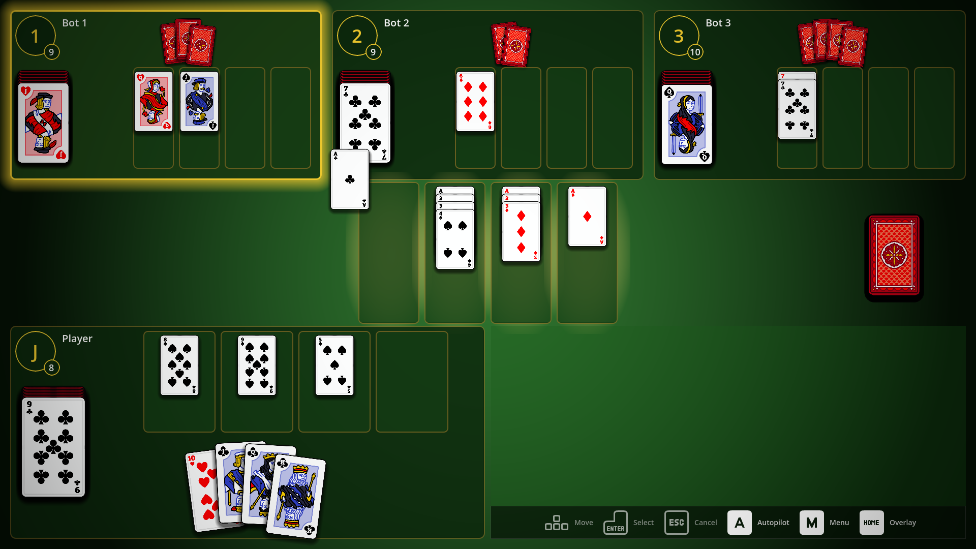 The same table with illustrated court cards instead of large-print ones.